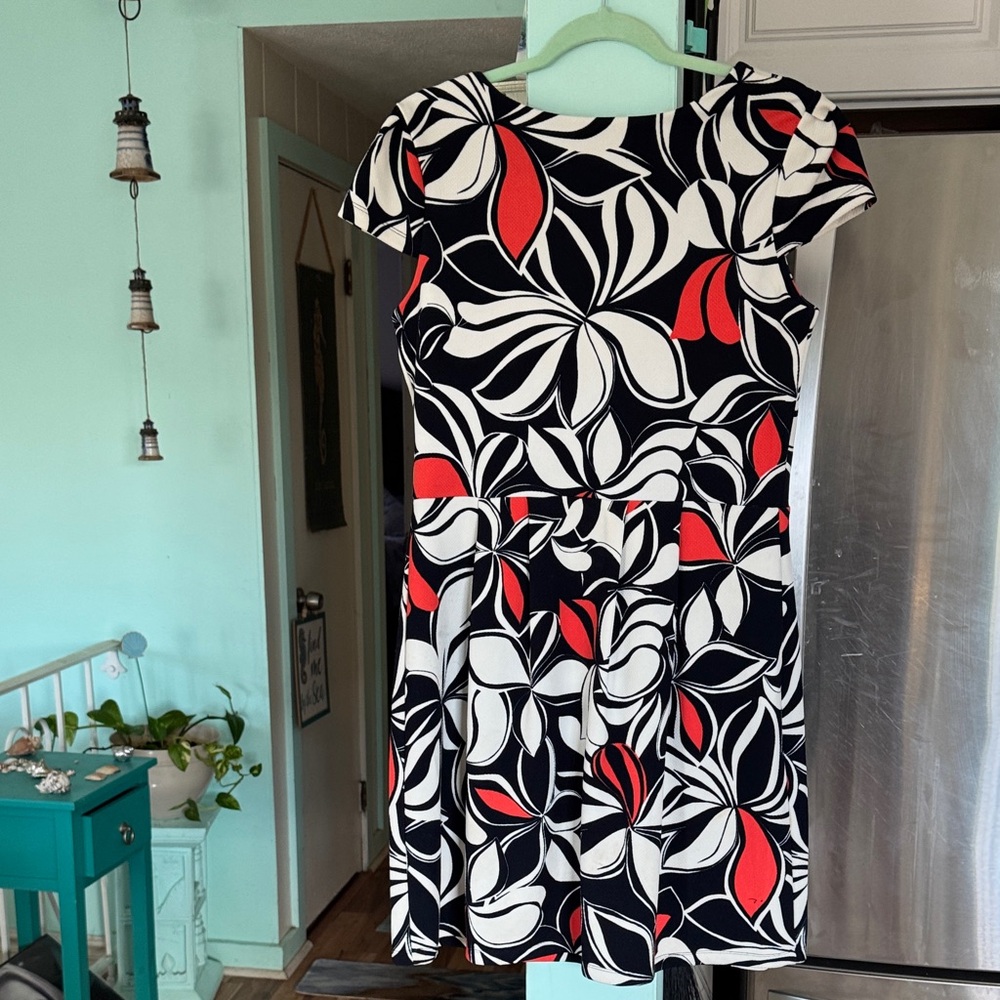 Enfocus Studio Black and Red Floral Midi Dress
